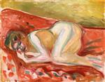 Edvard Munch  - Bilder Gemälde - Crouching Nude