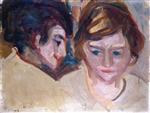 Edvard Munch  - Bilder Gemälde - Double Portrait