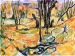 Edvard Munch  - Bilder Gemälde - Elm Forest in Autumn