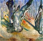 Edvard Munch  - Bilder Gemälde - Elm Forest in Spring