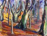 Edvard Munch  - Bilder Gemälde - Elm Forest in Spring