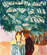 Edvard Munch  - Bilder Gemälde - Encounter beneath the Chestnut Tree