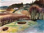 Edvard Munch  - Bilder Gemälde - Fields in Springtime