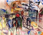Edvard Munch  - Bilder Gemälde - Fire at Grønland