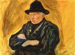 Edvard Munch  - Bilder Gemälde - Fisherman against Yellow Background