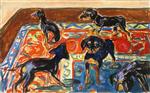 Edvard Munch  - Bilder Gemälde - Five Puppies on the Carpet