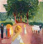 Edvard Munch  - Bilder Gemälde - Flirting in the Park