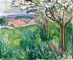 Edvard Munch  - Bilder Gemälde - Fruit Trees in Blossom