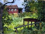 Edvard Munch  - Bilder Gemälde - Garden with Red House
