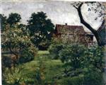 Edvard Munch  - Bilder Gemälde - Garden with Red House