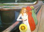 Edvard Munch  - Bilder Gemälde - Girl on a Bridge