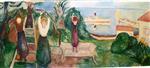 Edvard Munch  - Bilder Gemälde - Girls Harvesting Fruit