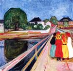Edvard Munch  - Bilder Gemälde - Girls on the Bridge