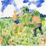 Edvard Munch  - Bilder Gemälde - Haymaking