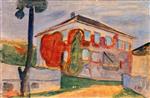 Edvard Munch  - Bilder Gemälde - House with Red Virginia Creeper