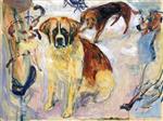 Edvard Munch  - Bilder Gemälde - In the Kennel