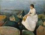 Edvard Munch  - Bilder Gemälde - Inger at the Beach