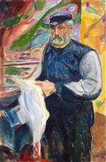 Edvard Munch  - Bilder Gemälde - Jensen with Slaughtered Duck