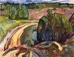 Edvard Munch  - Bilder Gemälde - Junipers by the Coast