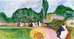 Edvard Munch  - Bilder Gemälde - Kissing Couples in the Park