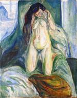 Edvard Munch  - Bilder Gemälde - Kneeling Nude