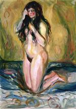 Edvard Munch  - Bilder Gemälde - Kneeling Nude