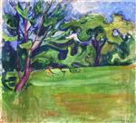 Edvard Munch  - Bilder Gemälde - Landscape