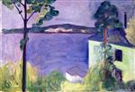 Edvard Munch  - Bilder Gemälde - Landscape in Moonlight