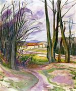 Edvard Munch  - Bilder Gemälde - Landscape near Skøyen