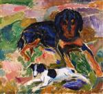 Edvard Munch  - Bilder Gemälde - Large and Small Dog