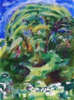 Edvard Munch  - Bilder Gemälde - Large Deciduous Tree