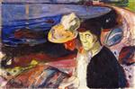 Edvard Munch  - Bilder Gemälde - Man and Woman on the Beach