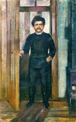 Edvard Munch  - Bilder Gemälde - Man Standing in the Doorway