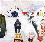 Edvard Munch  - Bilder Gemälde - Man with a Sledge