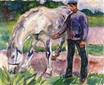 Edvard Munch  - Bilder Gemälde - Man with Horse