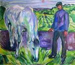 Edvard Munch  - Bilder Gemälde - Man with Horse