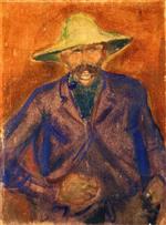Edvard Munch  - Bilder Gemälde - Man with Straw Hat