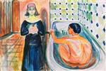 Edvard Munch  - Bilder Gemälde - Marat in the Bath and Charlotte Corday