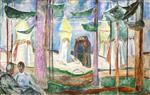 Edvard Munch  - Bilder Gemälde - Meeting on the Beach