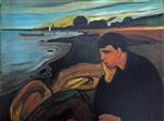 Edvard Munch  - Bilder Gemälde - Melancholy