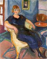 Edvard Munch  - Bilder Gemälde - Model in Wicker Chair