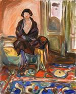 Edvard Munch  - Bilder Gemälde - Model Seated on the Couch
