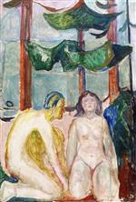 Edvard Munch  - Bilder Gemälde - Naked Couple under the Trees