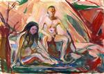 Edvard Munch  - Bilder Gemälde - Naked Man and Woman Seated