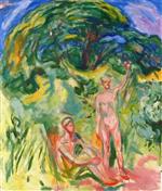 Edvard Munch  - Bilder Gemälde - Naked Men in the Woods