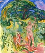 Edvard Munch  - Bilder Gemälde - Naked Men in the Woods