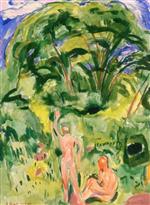 Edvard Munch  - Bilder Gemälde - Naked Men in the Woods