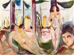 Edvard Munch  - Bilder Gemälde - Naked Women by the Sea