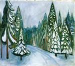Edvard Munch  - Bilder Gemälde - New Snow