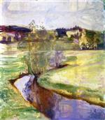 Edvard Munch  - Bilder Gemälde - Norwegian Spring Landscape